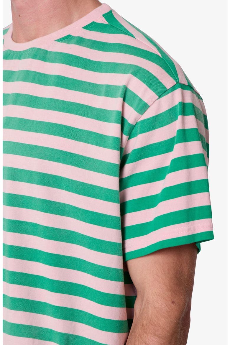 Stripe Cotton T-Shirt, Alternate, color, PINK/ GREEN