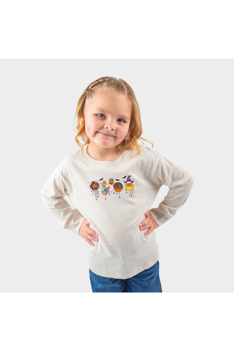 Candy Stick Figures Toddler Long Sleeve Graphic Tee, Alternate, color, White