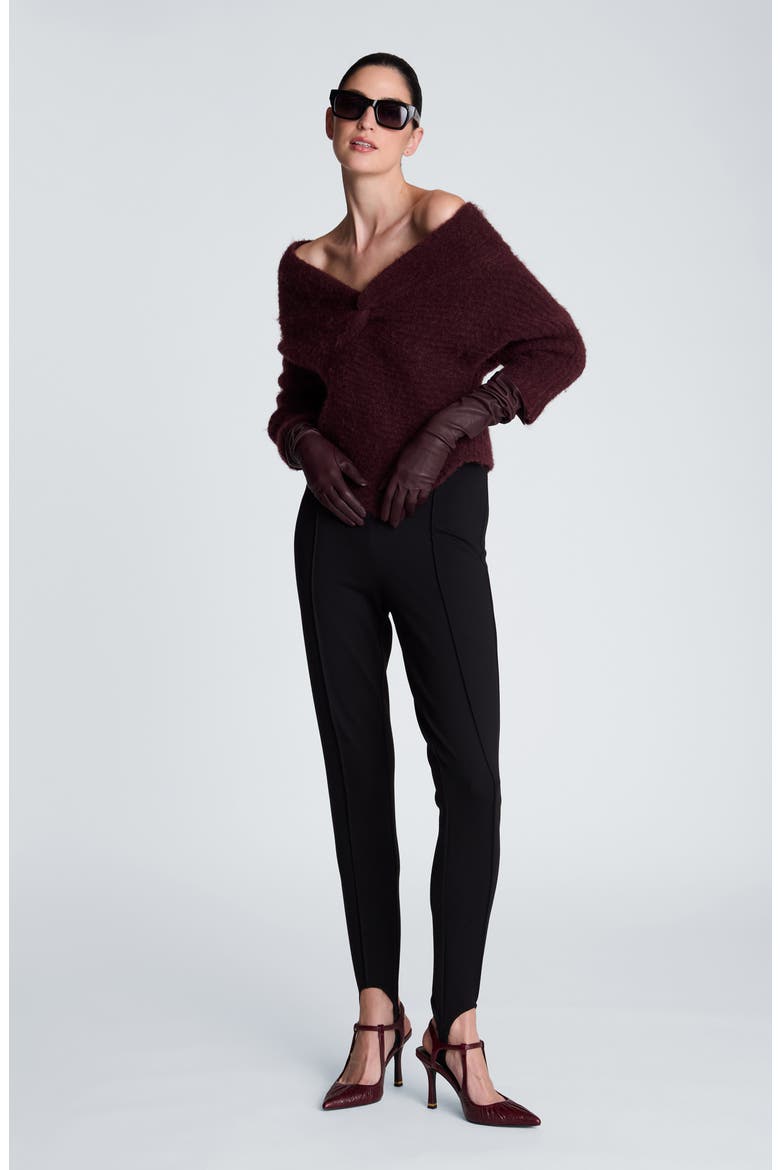 Asymmetrical Drape Neck Chunky Sweater, Alternate, color, SUGAR BEET