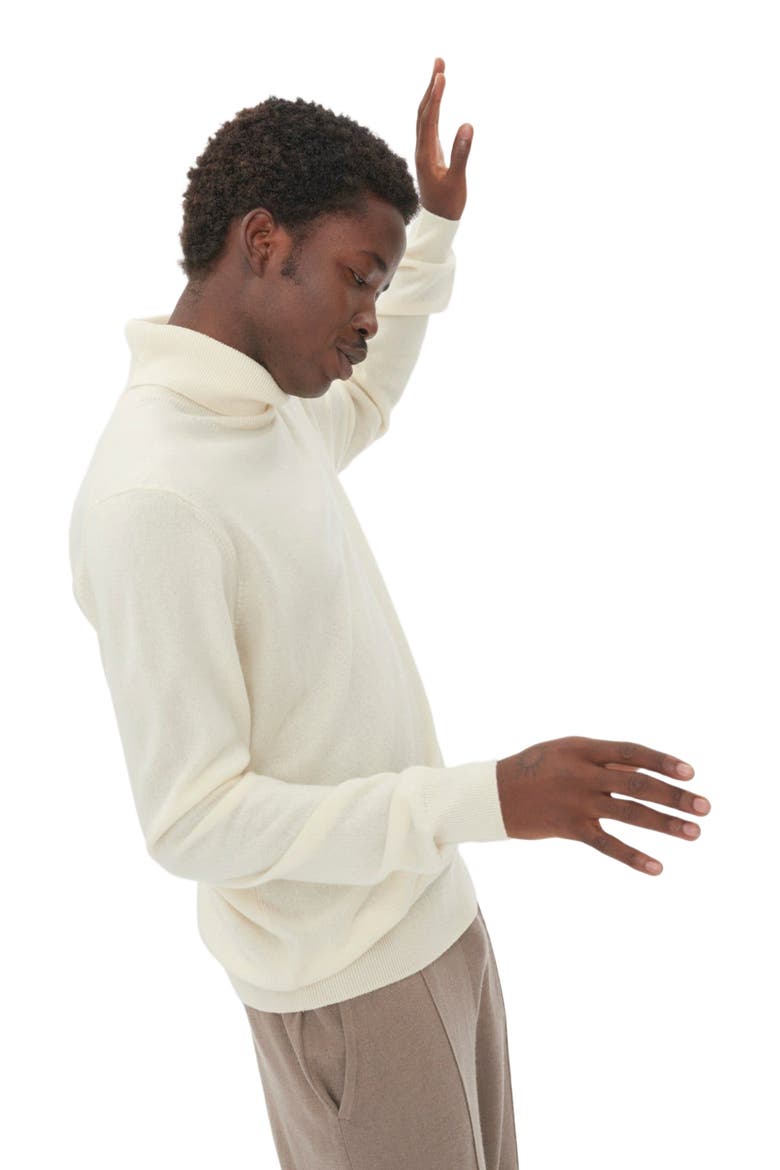 Essential Cashmere Turtle Neck Sweater, Alternate, color, marshmallow