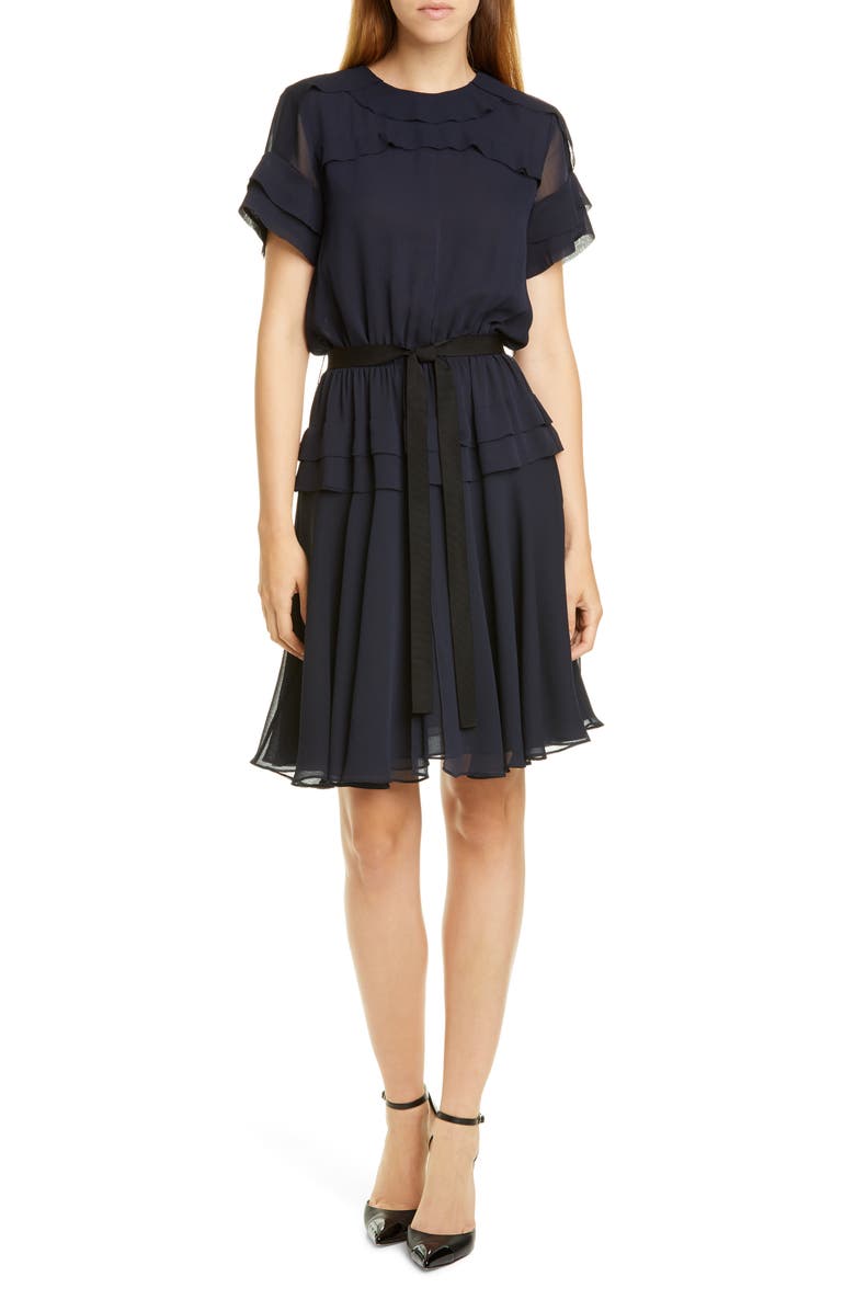 JASON WU GREY Jason Wu Ruffle Crinkled Chiffon Dress, Main, color, 