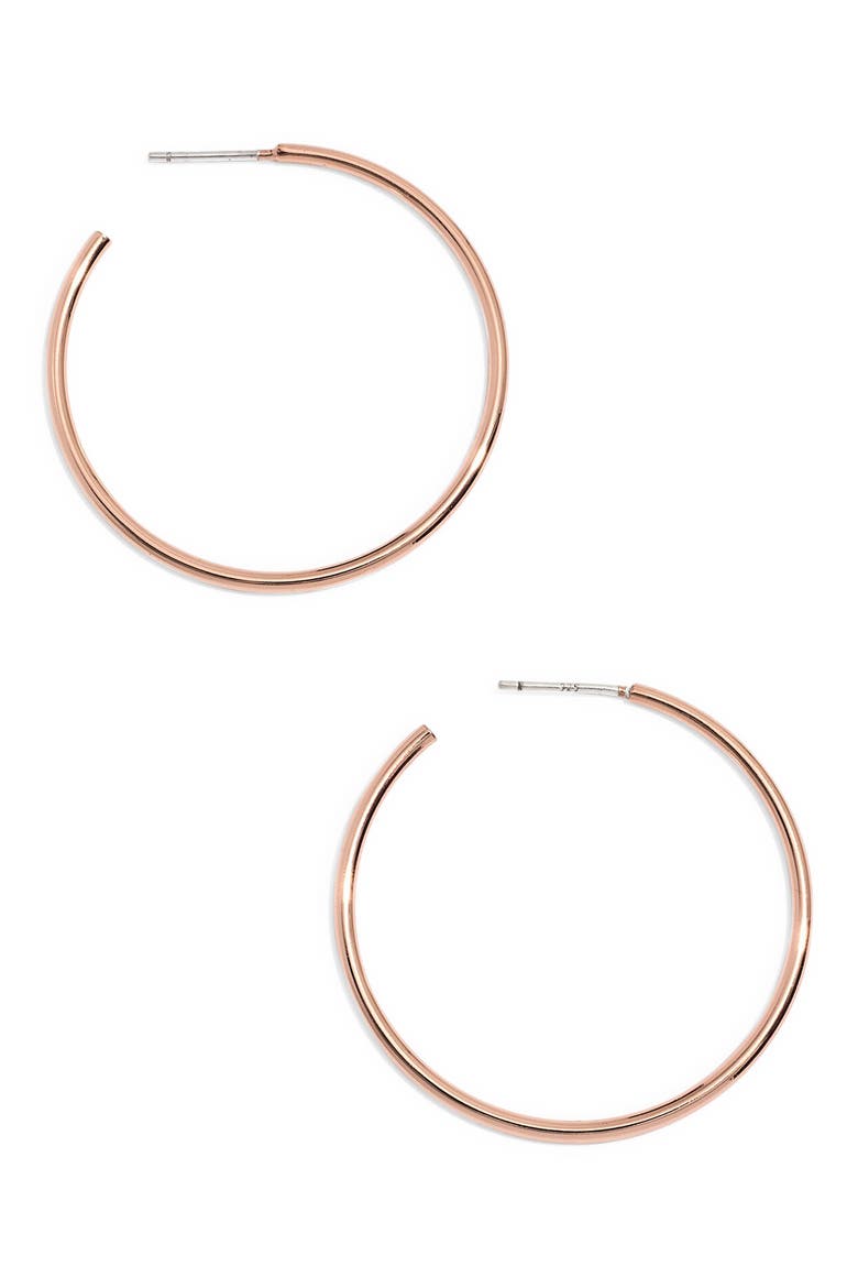 Medium Hoop Earrings, Main, color, ROSE GOLD