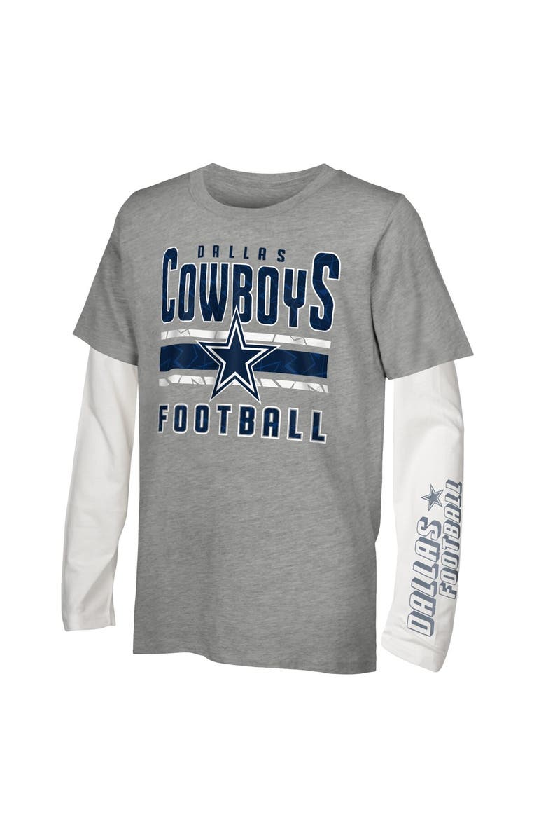 Outerstuff Preschool Dallas Cowboys In the Mix T-Shirt Combo Set, Main, color, Heather Gray