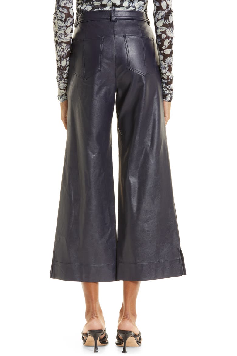 Benji Faux Leather Crop Pants, Alternate, color, NAVY