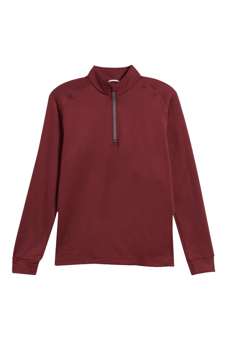 Lukas Quarter Zip Waffle Golf Pullover, Alternate, color, MAROON
