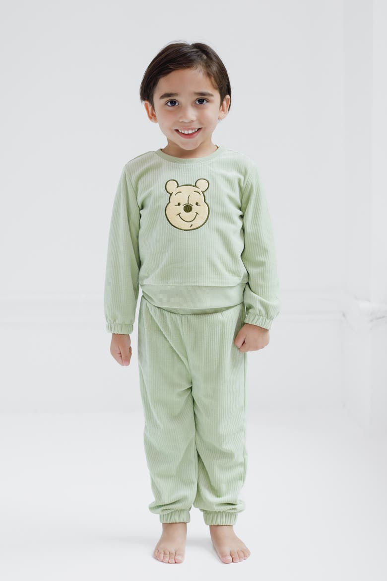 Winnie the Pooh Velour 2-Piece Sweatshirt and Pants Set, Alternate, color, Sage Winnie the Pooh