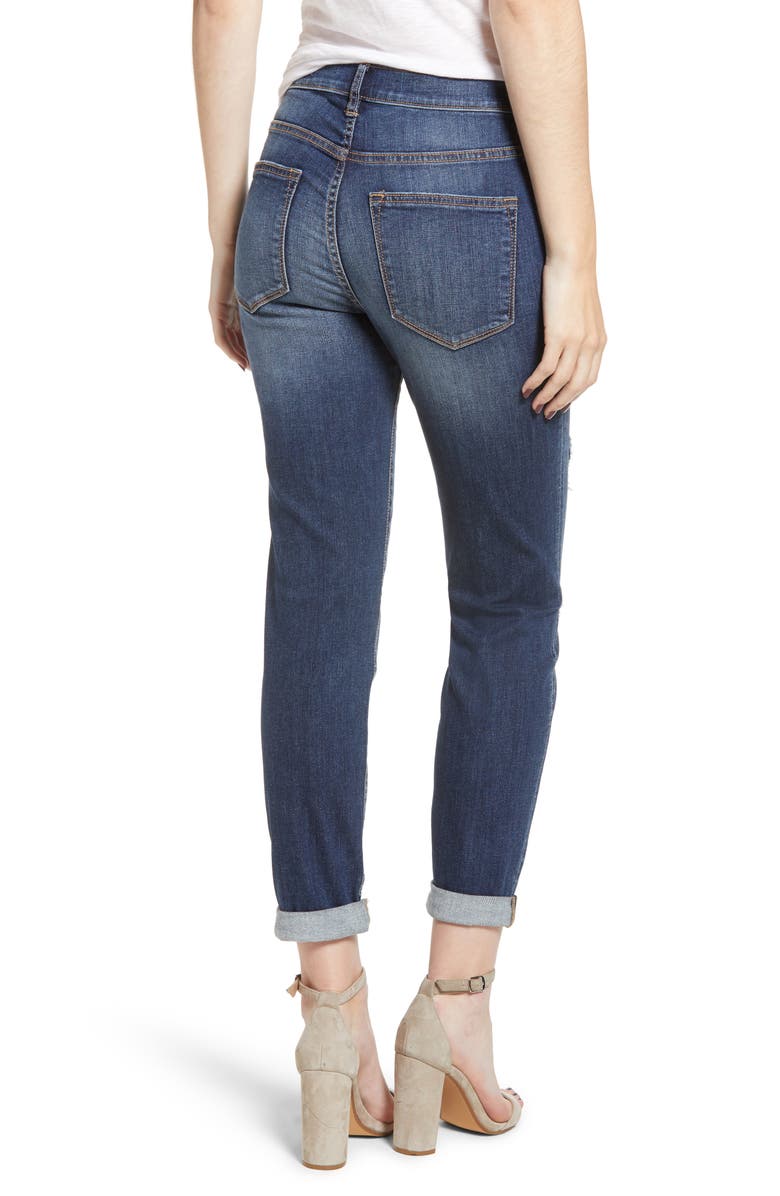 SP Black Distressed Boyfriend Crop Jeans, Alternate, color, 