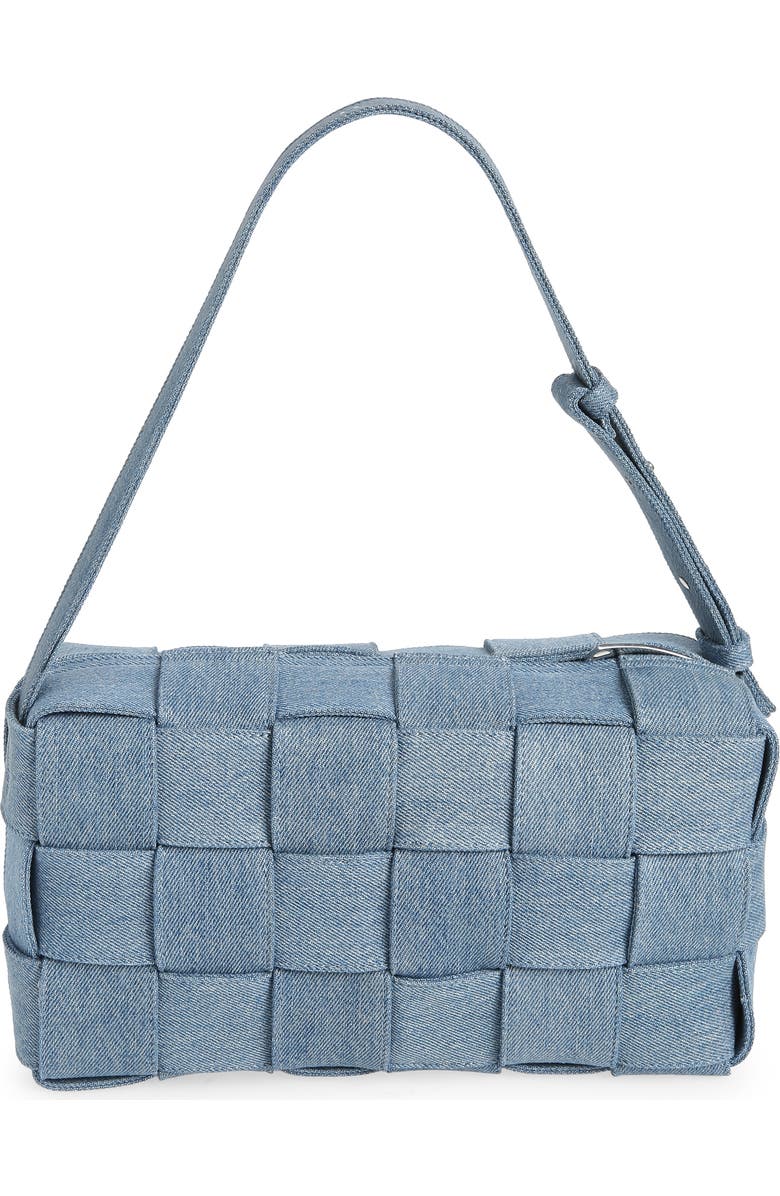 Bottega Veneta Cassette Intrecciato Denim Shoulder Bag, Alternate, color,