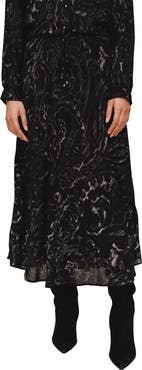 Bella Dahl Paisley Print Bias Cut Midi Skirt