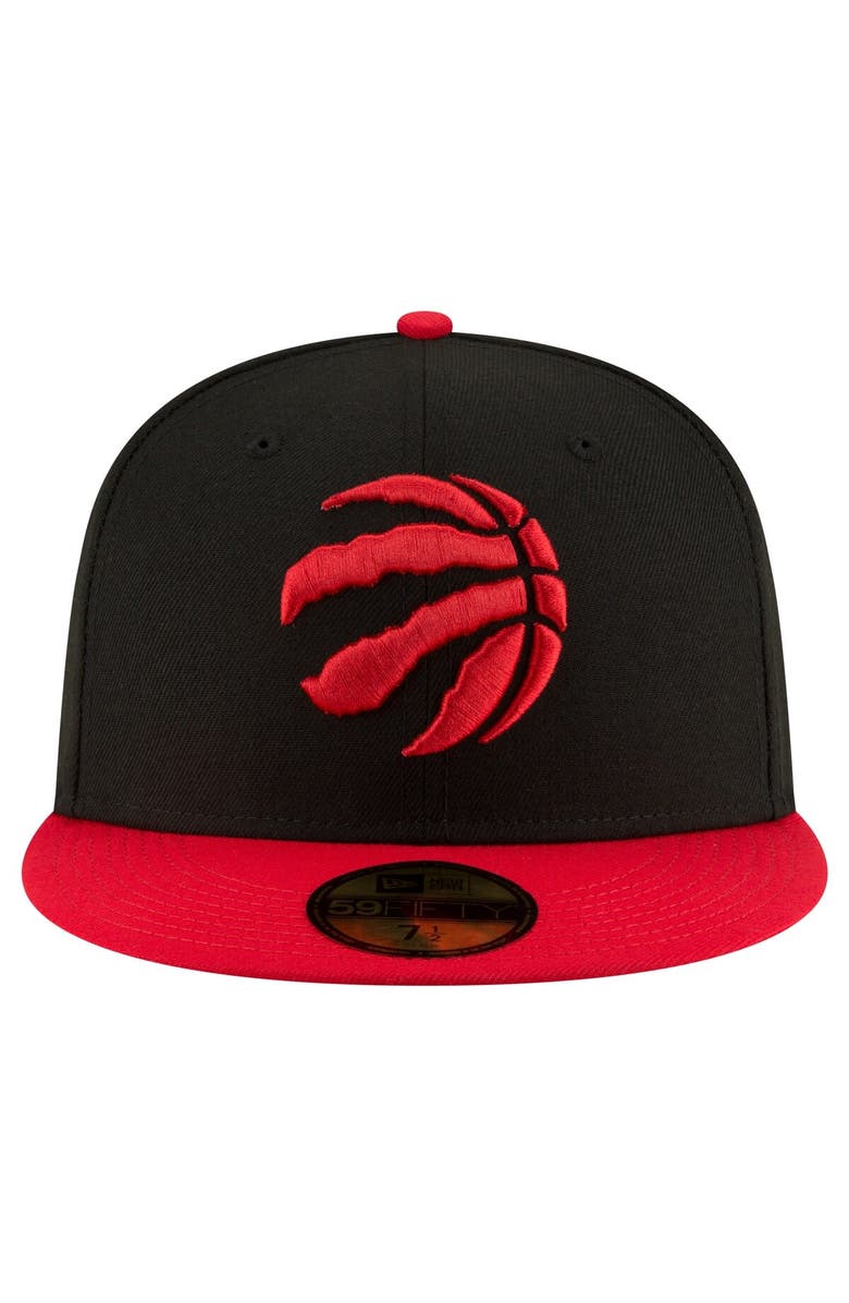 New Era Men's New Era Black/Red Toronto Raptors 2-Tone 59FIFTY Fitted Hat, Alternate, color, 