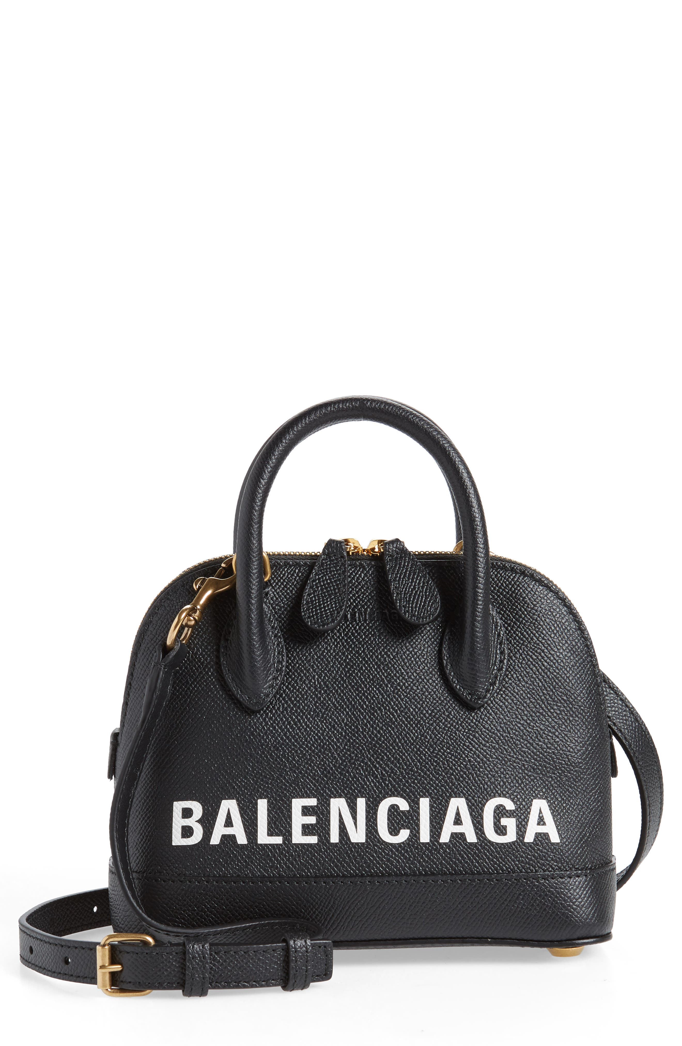 Balenciaga Extra Extra Small Ville Calfskin Top Handle Dome Satchel, Main, color, 