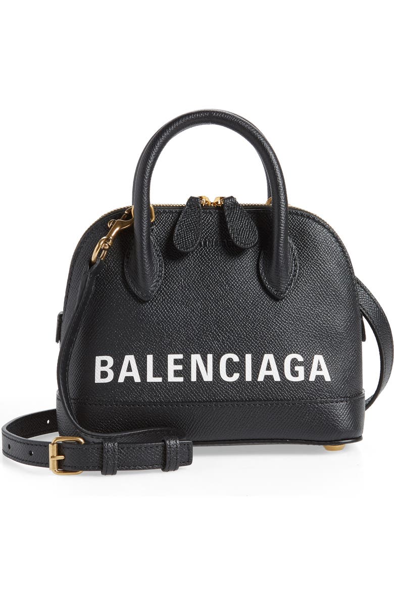 Balenciaga Extra Extra Small Ville Calfskin Top Handle Dome Satchel, Main, color,