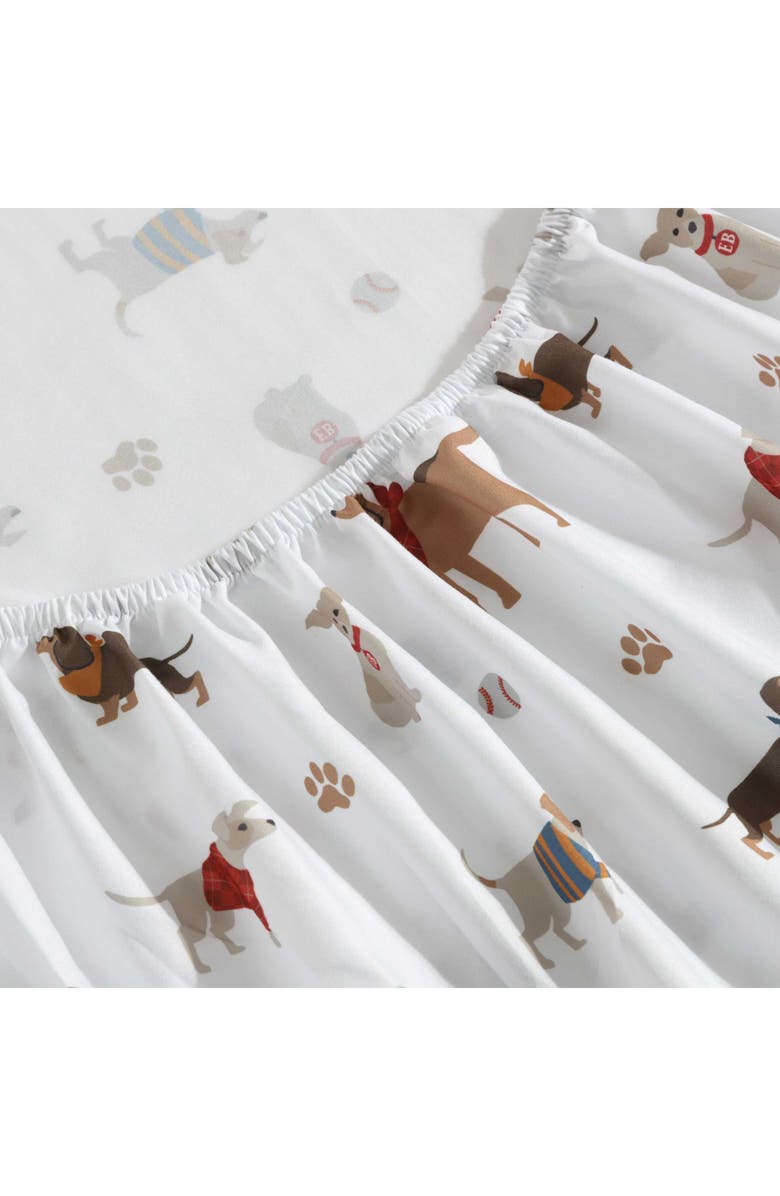 Eddie Bauer Buddy & Friends Dog Print Microfiber Sheet Set, Alternate, color, White/ Beige/ Red