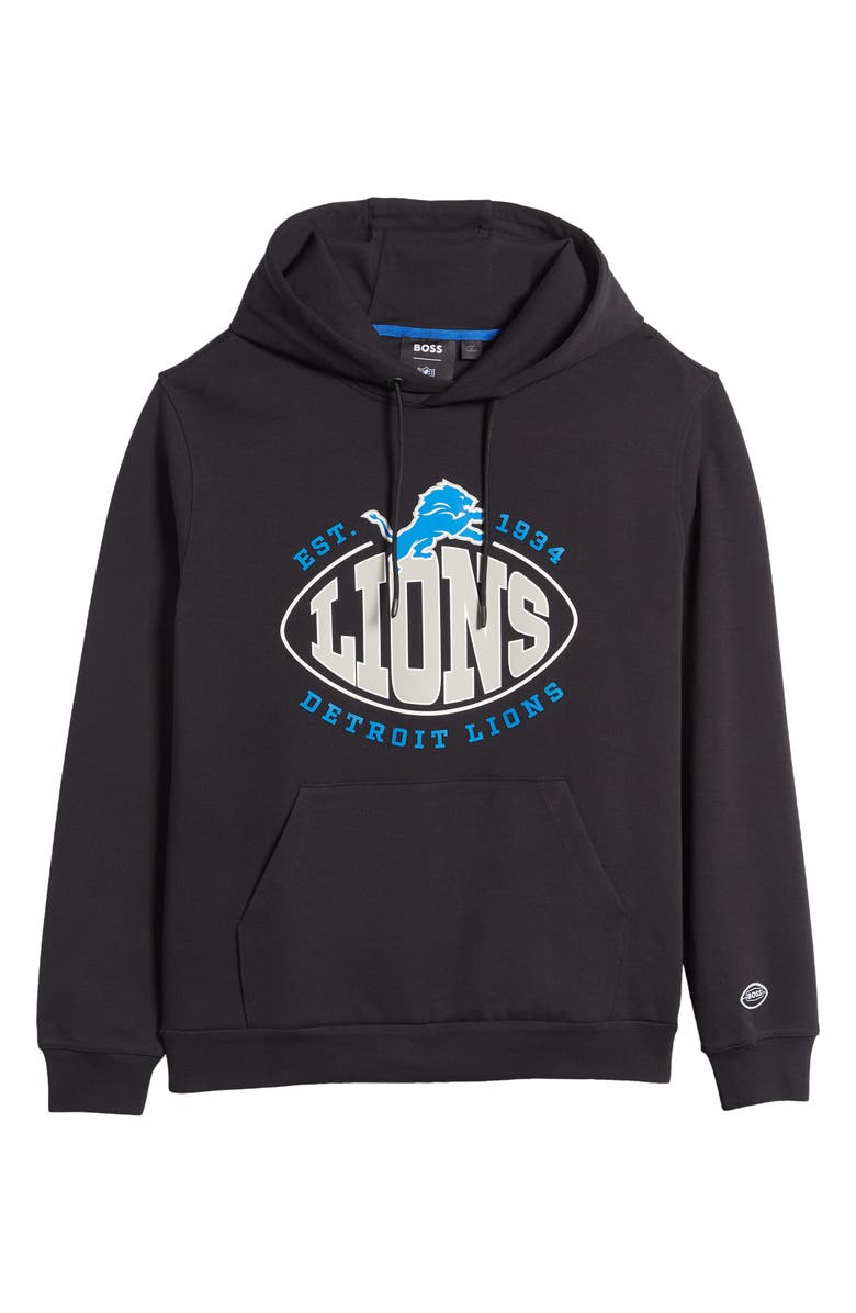 BOSS x NFL Touchback Graphic Hoodie, Alternate, color, Detroit Lions Black