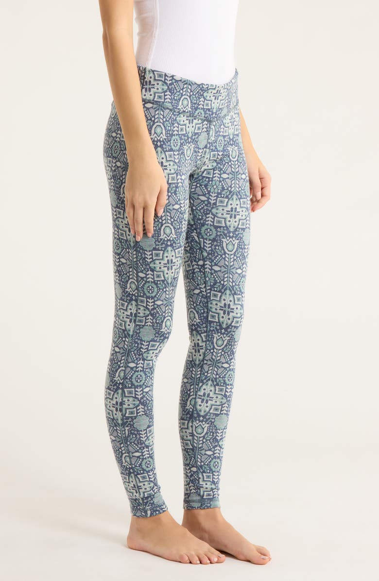 Smartwool Classic Merino Wool Thermal Leggings, Alternate, color, Nightfall Deco Flora