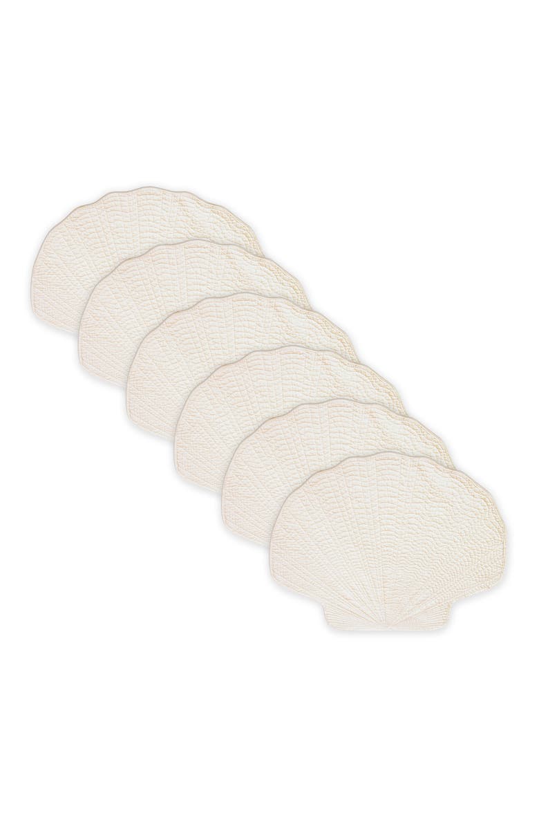 C&F Home Shell Shaped Placemat S/6, Alternate, color, White