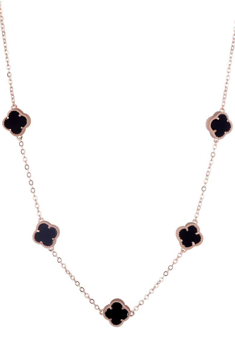 Adornia Enamel Clover Station Necklace, Main, color, 