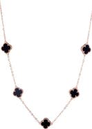 Adornia Enamel Clover Station Necklace