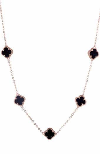 Enamel Clover Station Necklace