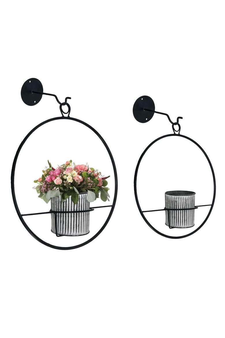 Ring Frame Wall Planter Buckets Set of 2, Main, color, White