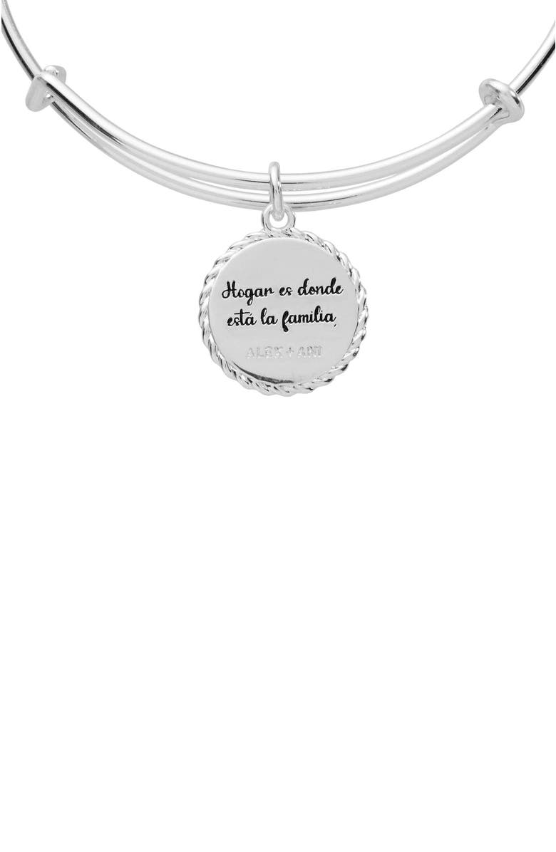 Alex and Ani Abuela Charm Bangle Bracelet, Alternate, color, Silver