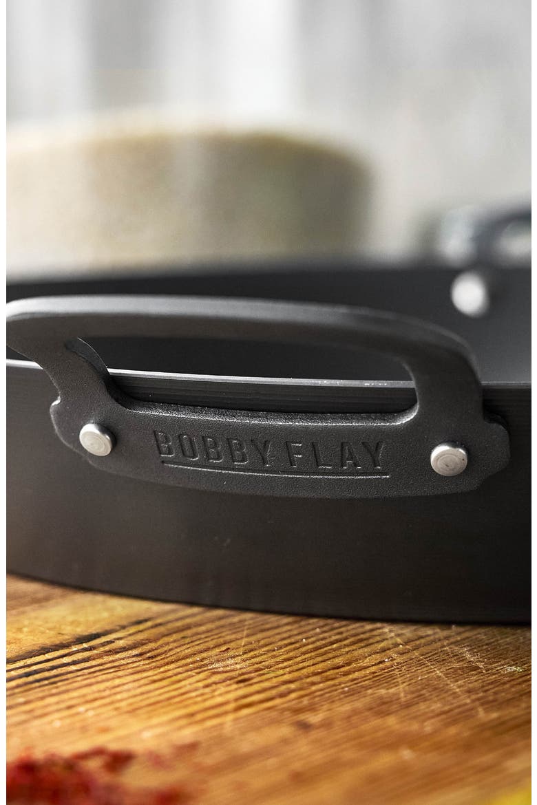 x Bobby Flay 15" Carbon Steel Paella Pan, Alternate, color, BLACK