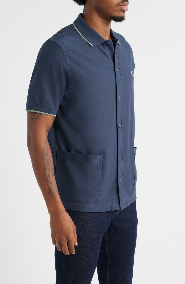 Fred Perry Cotton Piqué Polo, Alternate, color, Dark Airforce