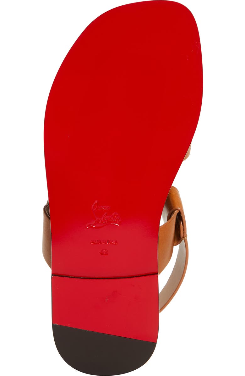 Christian Louboutin CHAMBELISS SANDAL FLAT CALF LI, Alternate, color, Cuoio