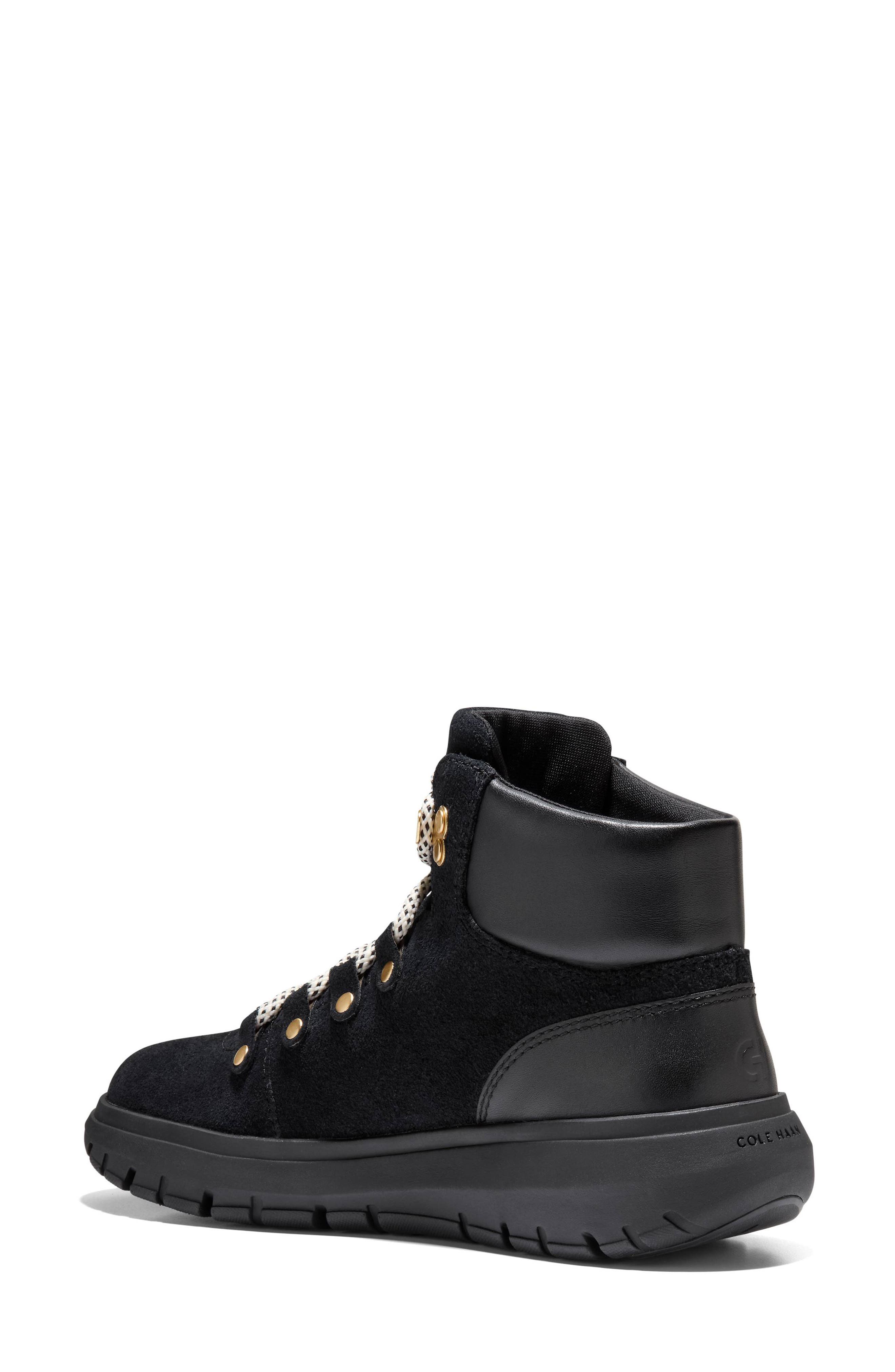 Cole Haan Grand Raelyn Waterproof Hiking Boot, Alternate, color, Black Suede/ Black