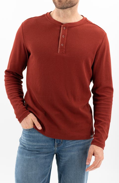 Long Sleeve Thermal Cotton Blend Henley