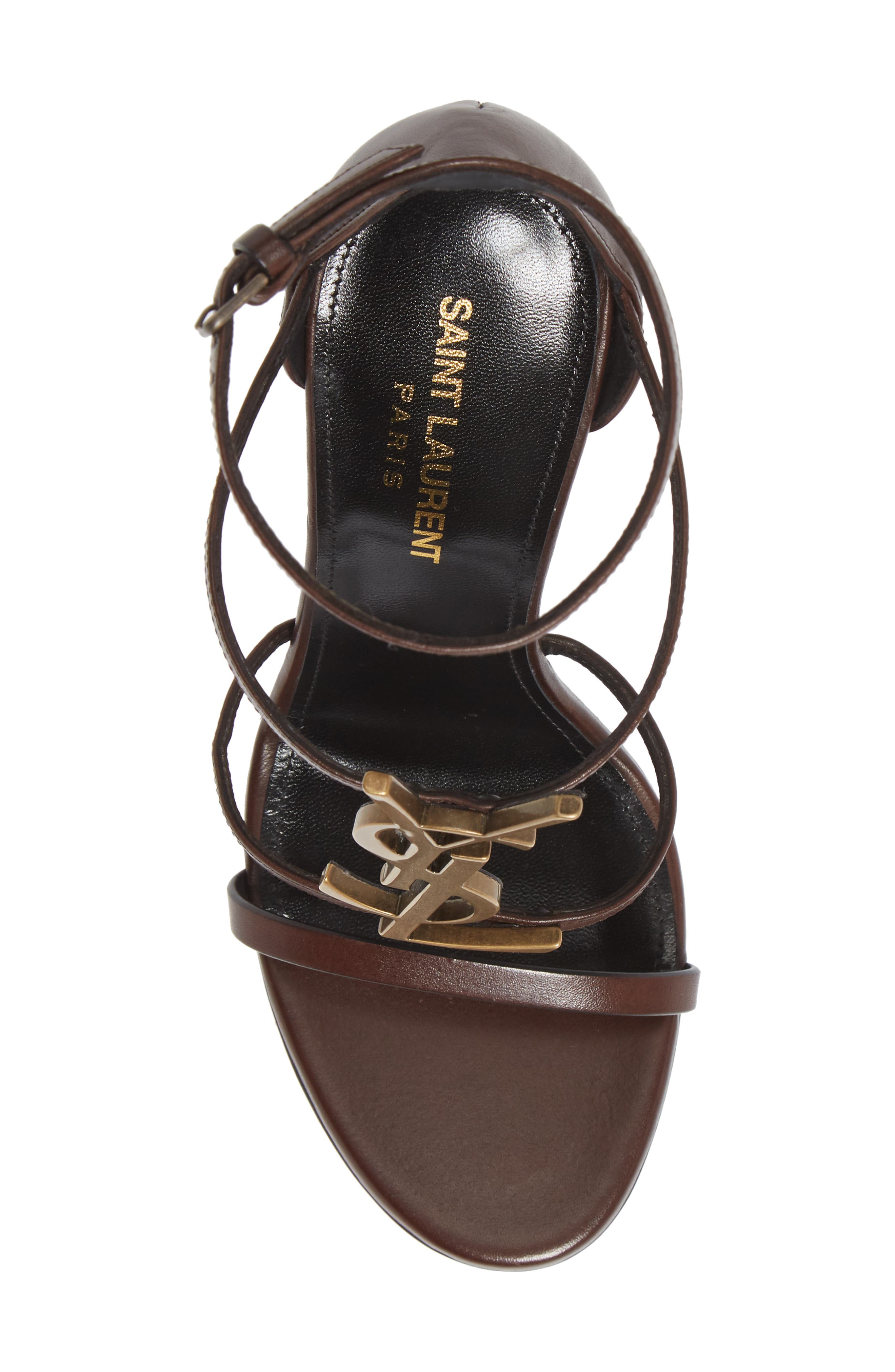 Saint Laurent Cassandra YSL Strappy Sandal, Alternate, color, 