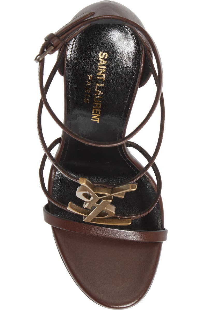 Saint Laurent Cassandra YSL Strappy Sandal, Alternate, color,