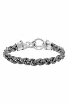 SAMUEL B. Sterling Silver Braided Chain Toggle Bracelet