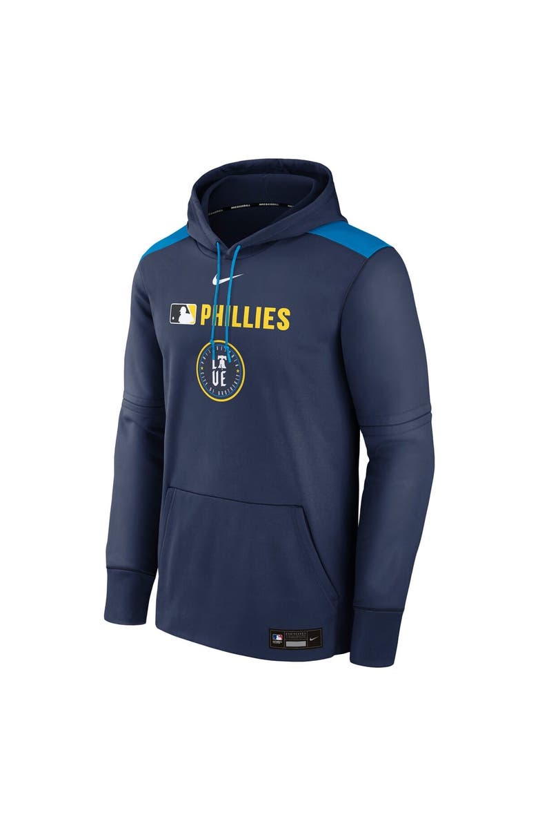Nike Men's Nike  Navy Philadelphia Phillies Authentic Collection City Connect Therma Pullover Hoodie, Alternate, color, Navy