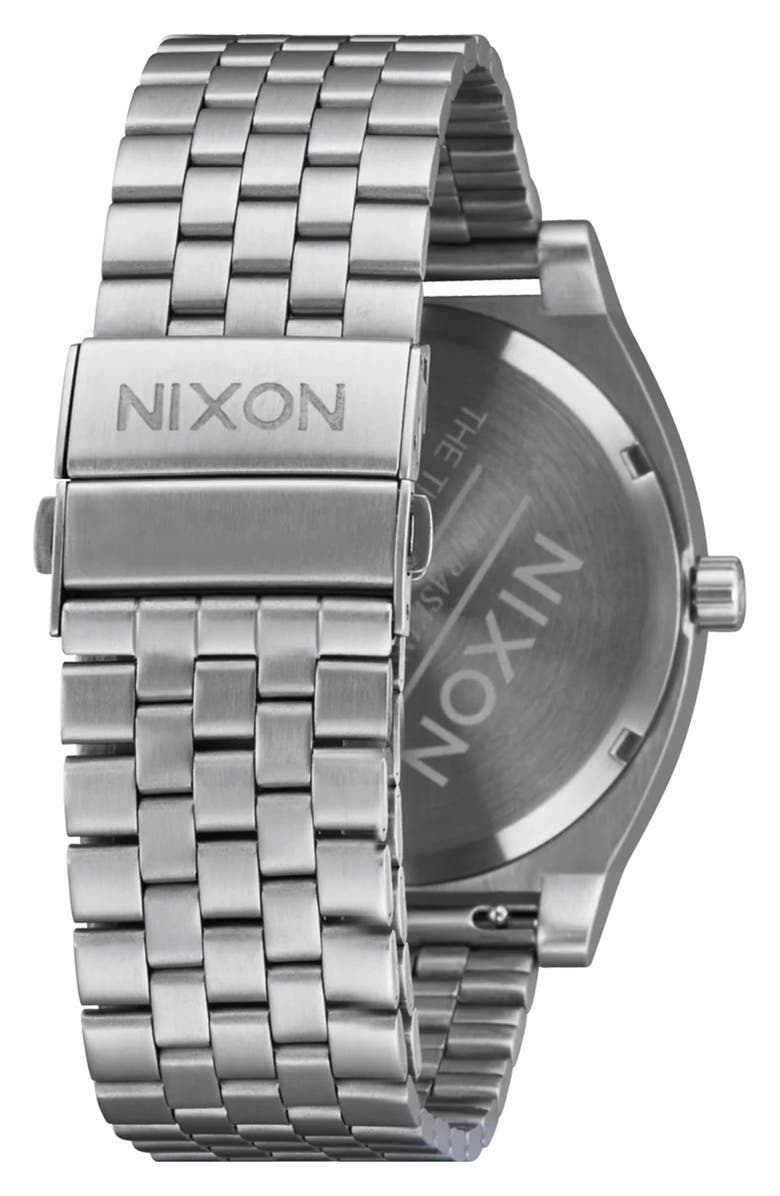 Nixon Time Teller Solar Bracelet Watch, 40mm, Alternate, color, Silver / Salmon