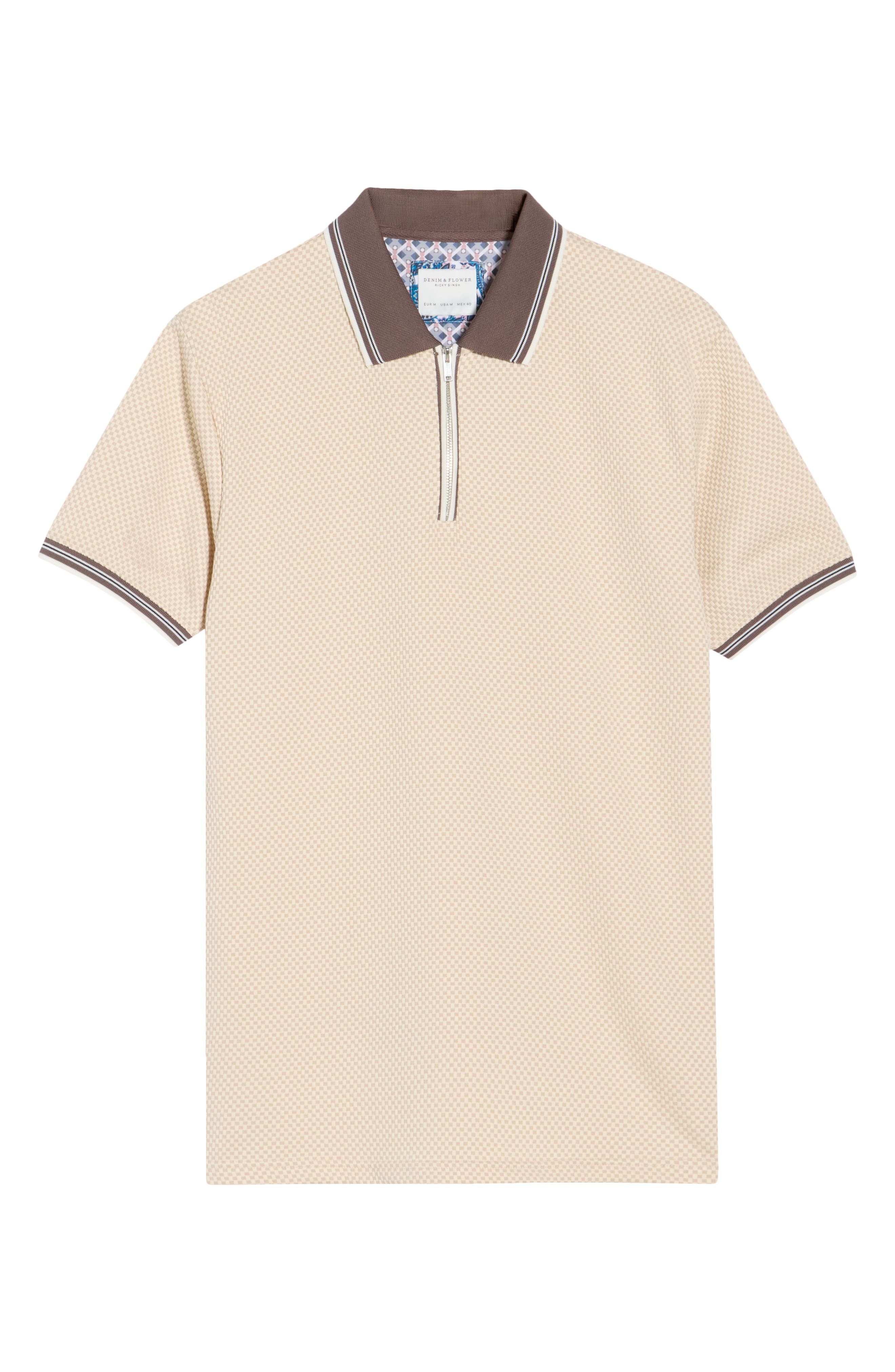 DENIM AND FLOWER Tipped Printed Polo