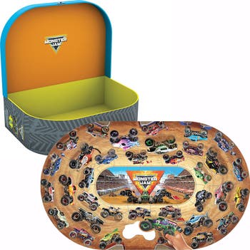 Monster Jam Giant Floor Puzzle 74Piece, 39"X24" Carry Case, 4+