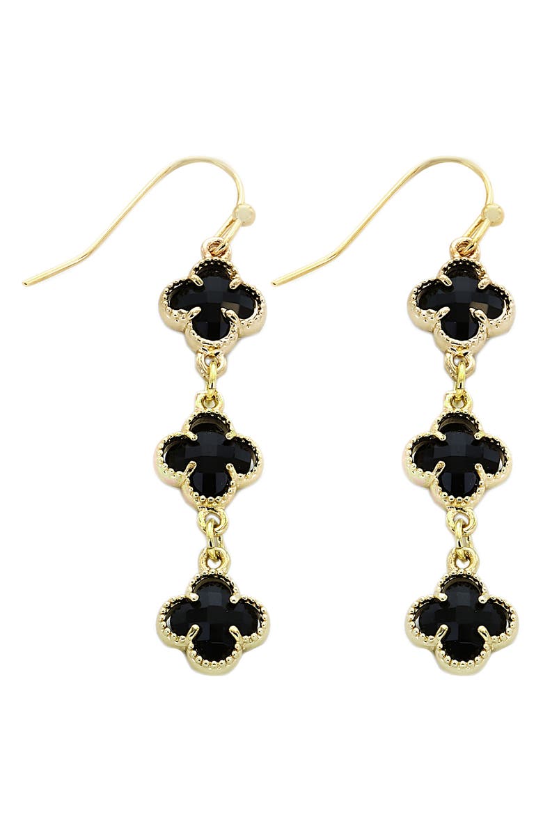Panacea Black Clover Linear Drop Earrings, Main, color,