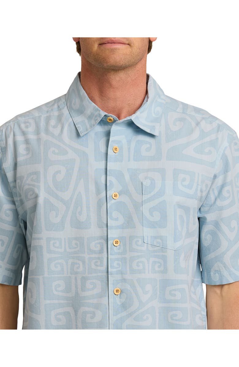 Quiksilver Waterman Tiki Beach WM SS Short Sleeve Shirt, Main, color, Skyway