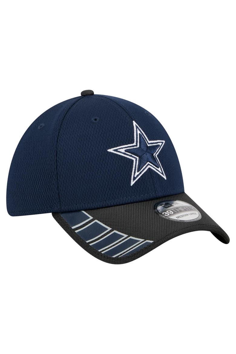 Men's New Era Navy/Black Dallas Cowboys Visor Hit 39THIRTY Flex Hat, Alternate, color, Navy