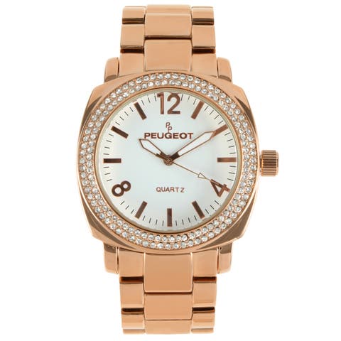 Boyfriend Round Crystal Bracelet Watch- 40MM