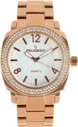 Peugeot Boyfriend Round Crystal Bracelet Watch- 40MM