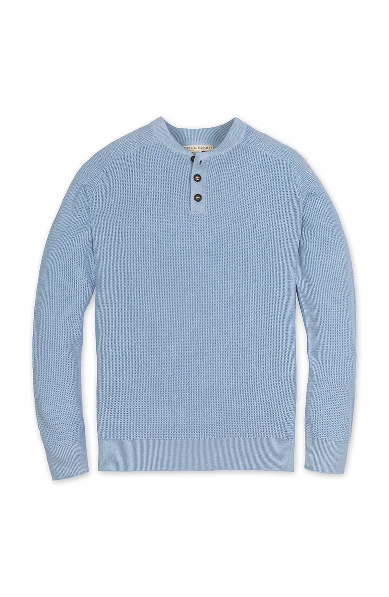 Hope & Henry Organic Sweater Henley, Alternate, color, Blue Heather