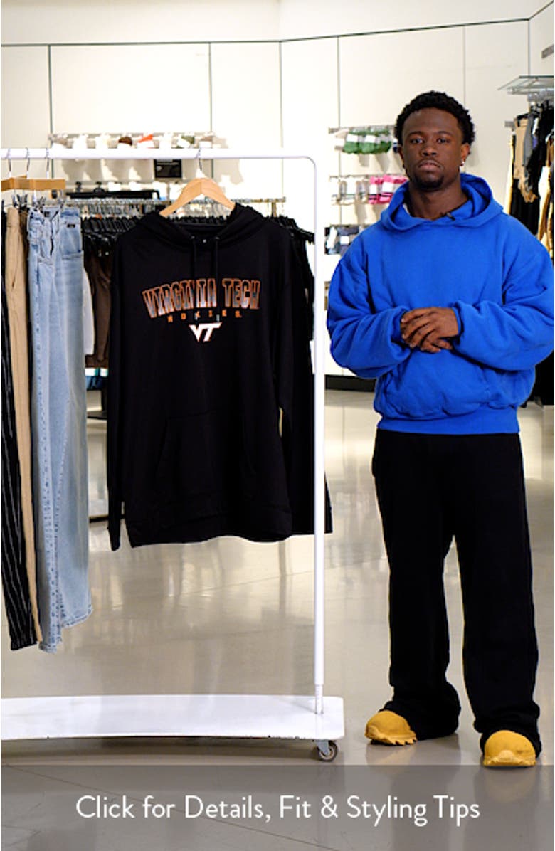 Men's Colosseum Black Virginia Tech Hokies Blackout 3.0 Pullover Hoodie, sales video thumbnail