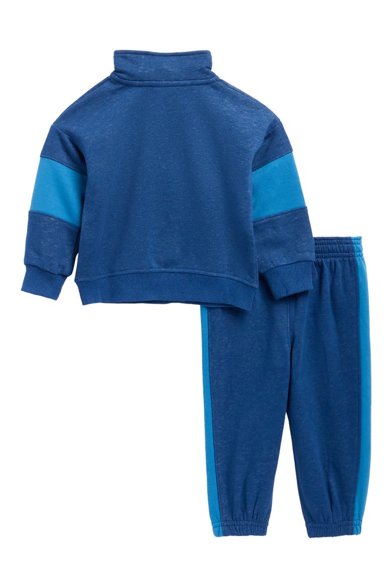 Colorblock Quarter Zip Sweatshirt & Sweatpants Set, Alternate, color, AEGEAN BLUE