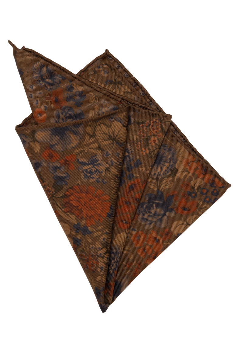 Vico - Double Sided Silk Pocket Square for Men, Alternate, color, Clay Brown