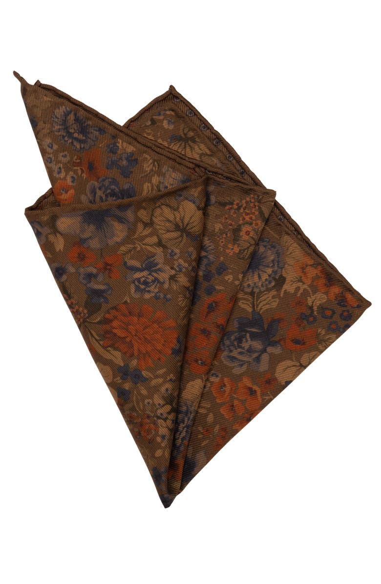 Elizabetta Vico - Double Sided Silk Pocket Square for Men, Alternate, color, Clay Brown