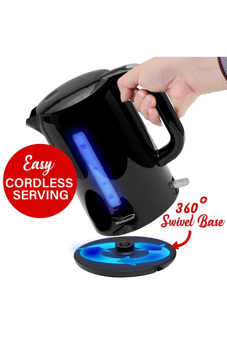 2.2L Cordless Electric Kettle in Black Auto Shutoff, Alternate, color, Black