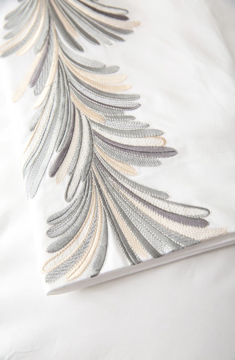 MELANGE HOME Ava Embroidered Duvet Cover & Sham Set, Alternate, color, Grey/ White