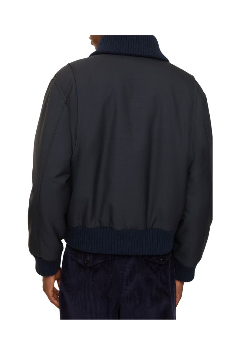 Wool Blend Bomber Jacket, Alternate, color, Navy